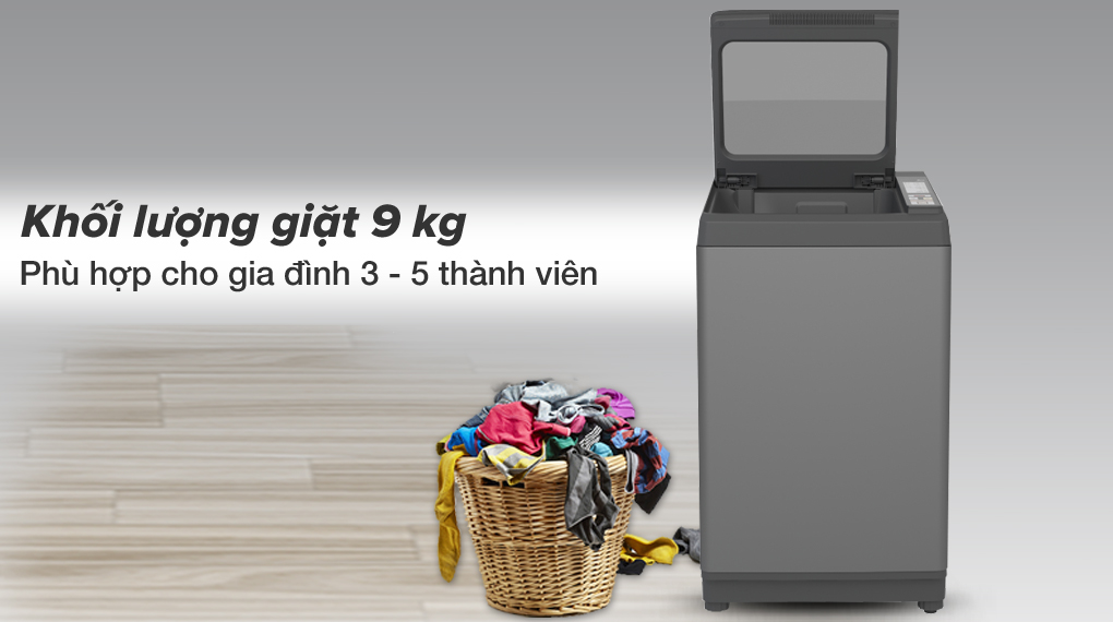 Khối lượng giặt 9 kg - Máy giặt Aqua 9 kg AQW-S90CT S