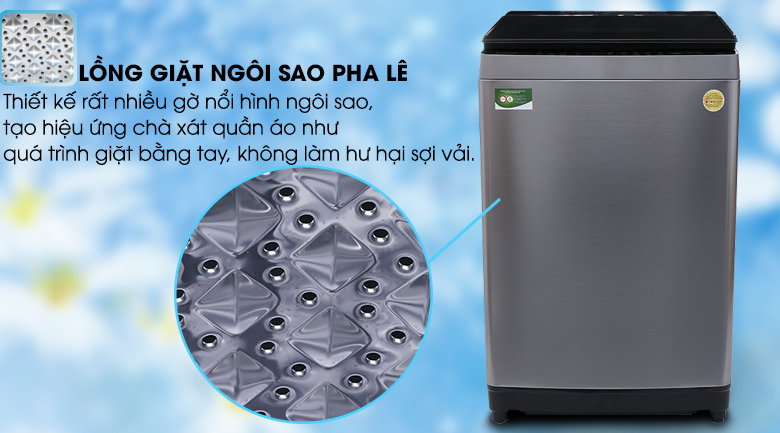 Lồng giặt ngôi sao pha lê - Máy giặt Toshiba Inverter 16 kg AW-DUG1700WV (SS)