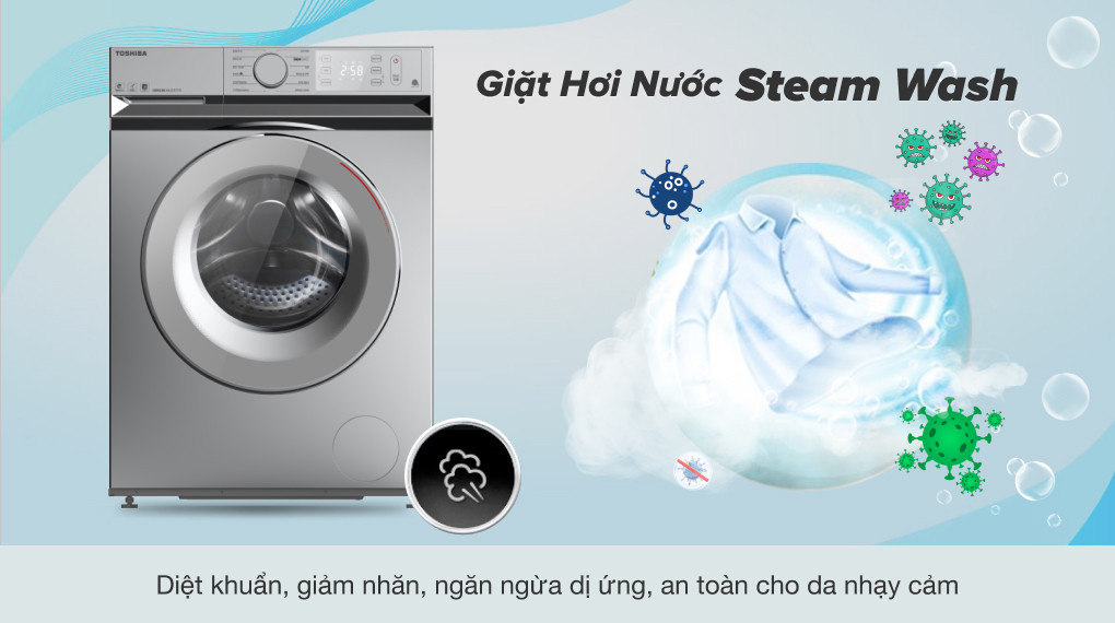 Máy giặt Toshiba 8.5 kg TW-BL95A4V(SS) - Giặt hơi nước Steam Wash