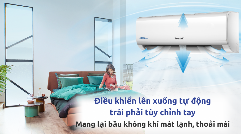 Máy lạnh Funiki Inverter 1 HP HIC09TMU - Cơ chế thổi gió