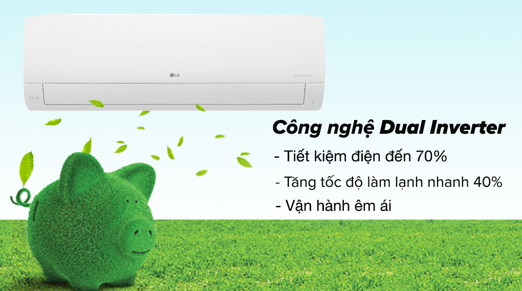 Máy lạnh LG Inverter 2 HP V18WIN - Công nghệ Dual Inverter tiết kiệm điện đến 70%, vận hành êm ái và tăng tốc độ làm lạnh nhanh 40%