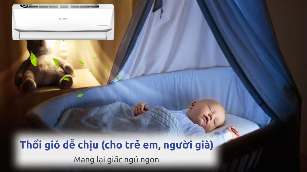 Máy lạnh Sharp Inverter 1 HP AH-X10ZEW - Chế độ thổi gió dễ chịu