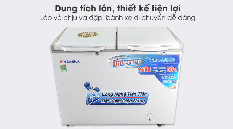 Tủ đông Alaska Inverter 350 lít FCA 3600CI dung tích lớn và thiết kế tiện lợi