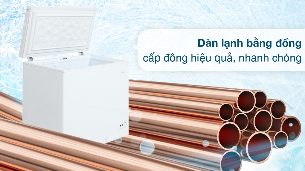 Tủ đông AQUA 203 lít AQF-C3001S - Dàn lạnh bằng đồng