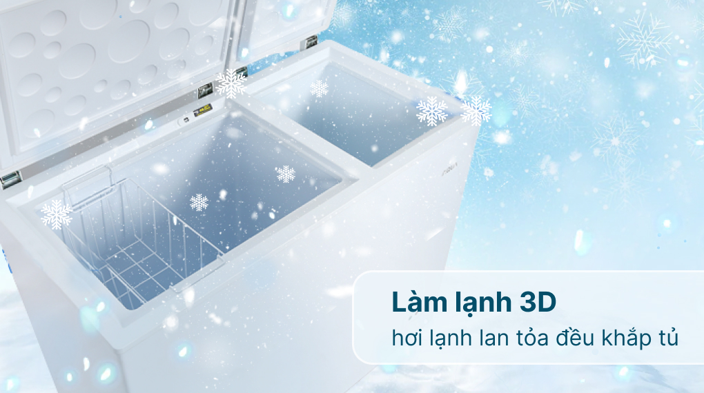  Tủ đông AQUA 211 lít AQF-C3102S - Làm lạnh 3D