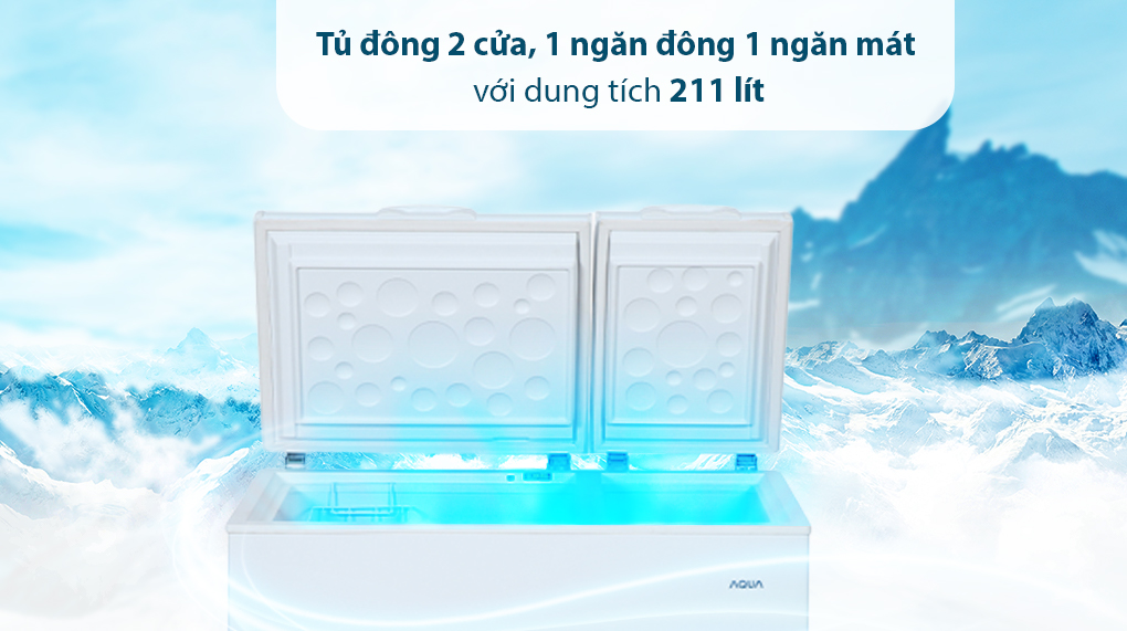  Tủ đông AQUA 211 lít AQF-C3102S - Dung tích 211 lít