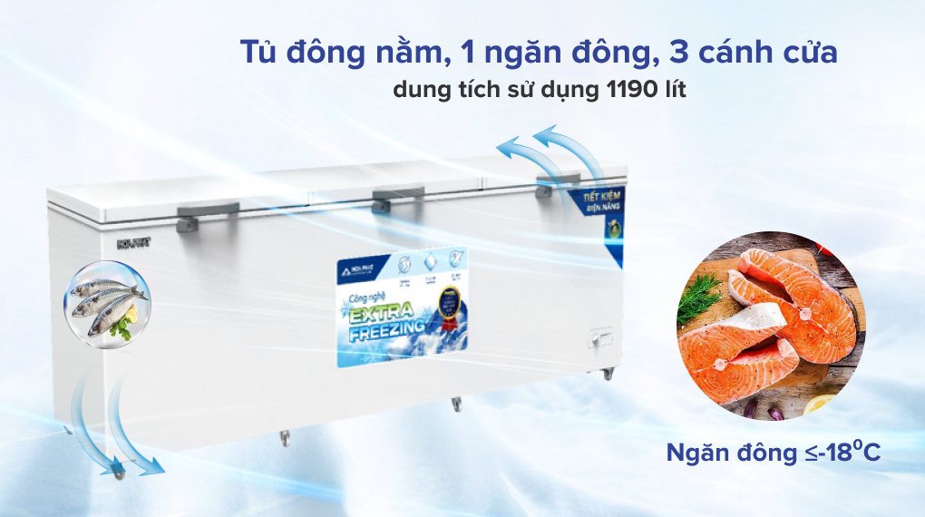 Tủ đông Hòa Phát 1190 lít HPF AD61190.1 - Thiết kế