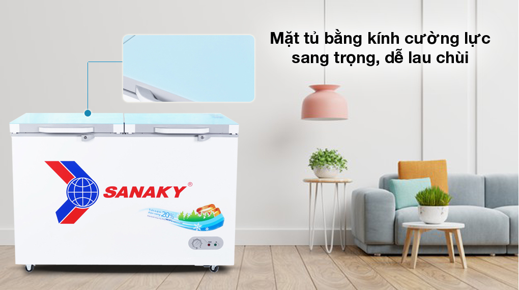 Mặt tủ kính - Tủ đông Sanaky 270 lít TD.VH3699A2KD