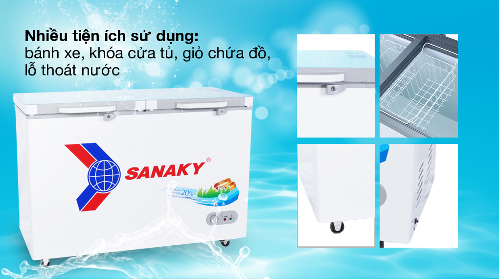 Nhiều tiện ích - Tủ đông Sanaky 270 lít TD.VH3699A2KD