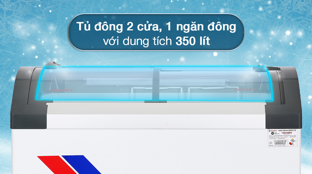 Tủ đông Sanaky 350 lít VH-4899KB - Dung tích