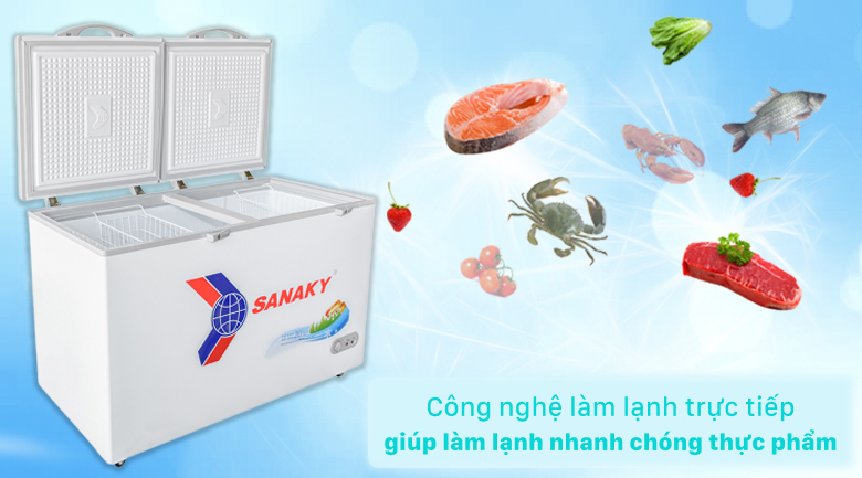 Tủ đông Sanaky 410 lít VH 5699HY - Làm lạnh trực tiếp