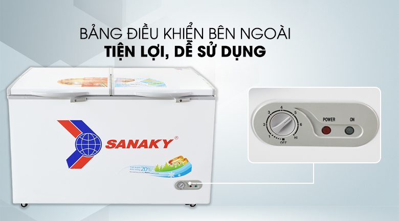 Bảng điều khiển bên ngoài - Tủ đông Sanaky VH 5699HY 