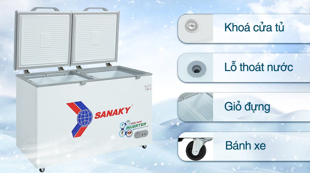 Tủ đông Sanaky Inverter 410 lít VH-5699HY3 - Tiện ích