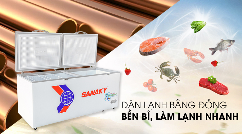 Dàn lạnh bằng đồng - Tủ đông Sanaky VH-8699HY3