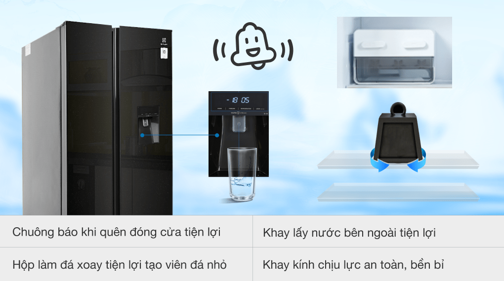 Tủ lạnh Electrolux Inverter 619 lít ESE6645A-BVN - Chuông báo mở tủ