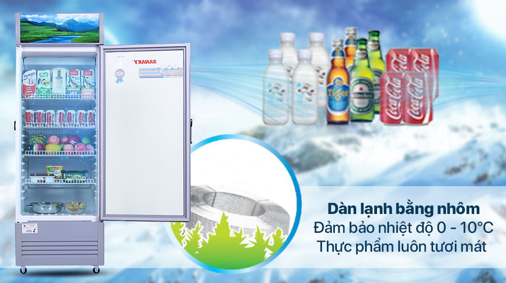 Tủ Mát Sanaky 290 lít TM.VH358KL - Dàn lạnh bằng nhôm