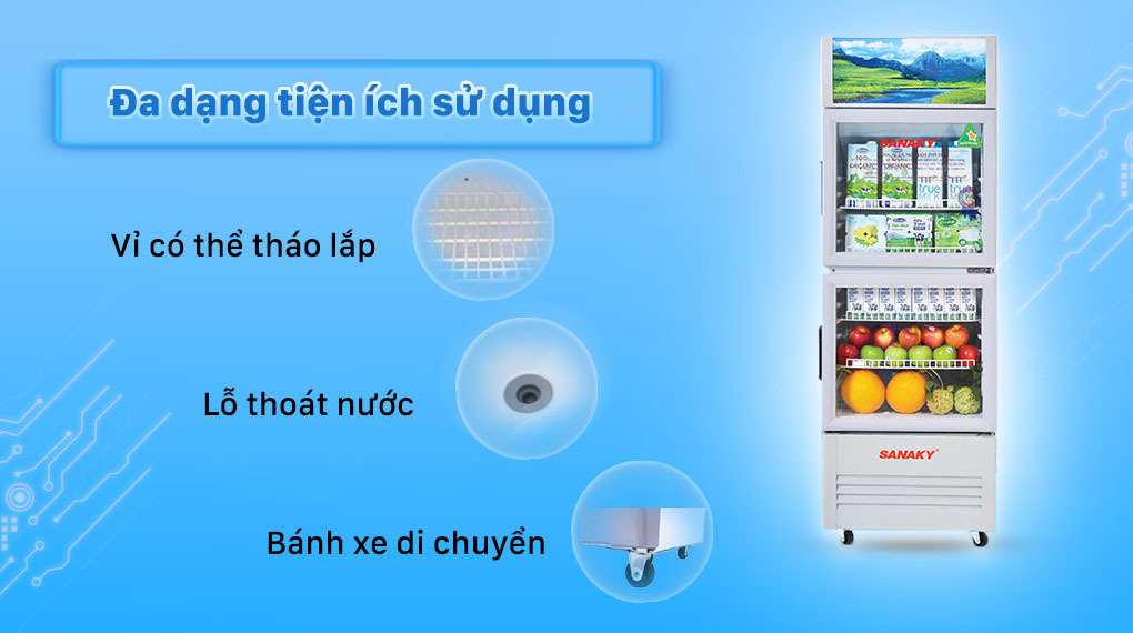 Tủ Mát Sanaky 340 lít TM.VH408WL - Nhiều tiện ích