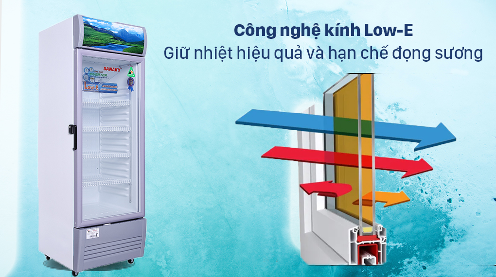 Tủ Mát Sanaky Inverter 290 lít TM.VH358K3L - Công nghệ kính Low-E