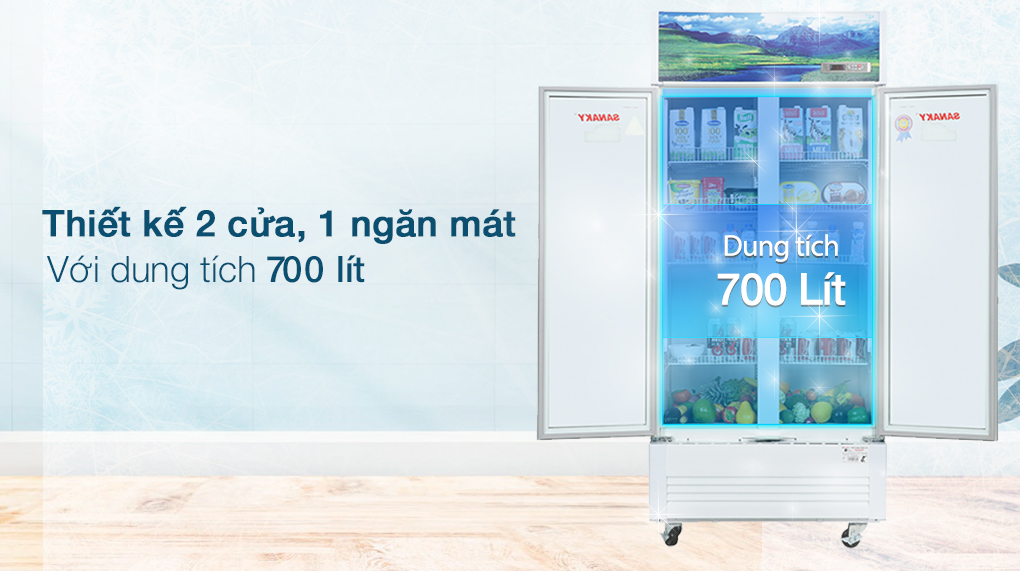 Tủ mát Sanaky Inverter 700 lít VH-8009HP3 - Tổng quan thiết kế