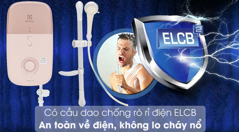 Máy nước nóng Electrolux EWE451LB-DPX2 4500W - Chống giật hiệu quả với cầu dao ELCB