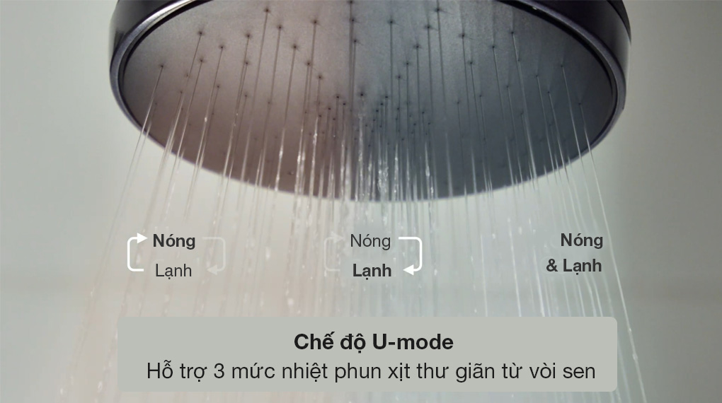 Máy nước nóng trực tiếp Panasonic 4500W DH-4UD1VZ - Chế độ U-Mode hỗ trợ chọn mức nhiệt phun nước từ vòi sen giúp người dùng cảm thấy thư giãn hơn 