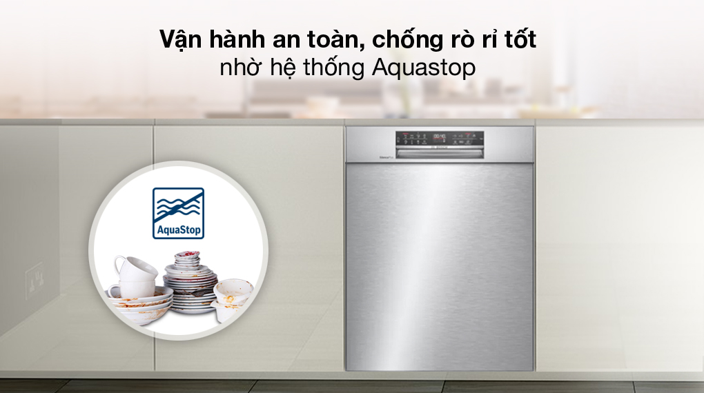 Aquastop- Máy rửa chén bán âm Bosch HMH.SMU6ECS57E 