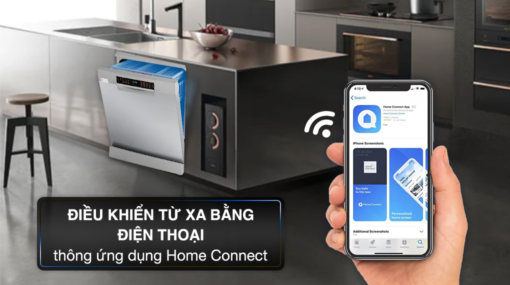 Máy rửa chén độc lập Bosch SMS6ECI93E - Kết nối Wifi