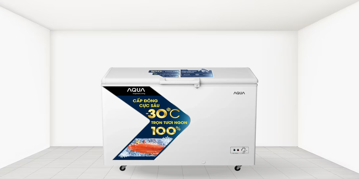 Tủ Đông Aqua Inverter 372 Lít AQF-C4801EN được trang bị bánh xe tiện lợi