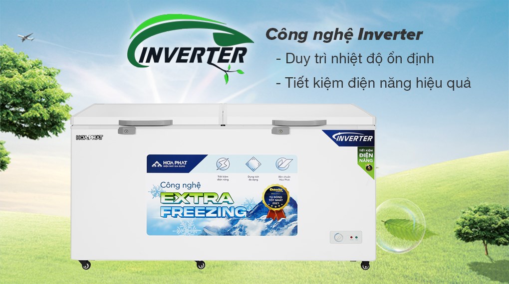 Tủ đông Hòa Phát Inverter 544 lít HPF AD8544 - Công nghệ Inverter tiết kiệm điện, vận hành êm ái