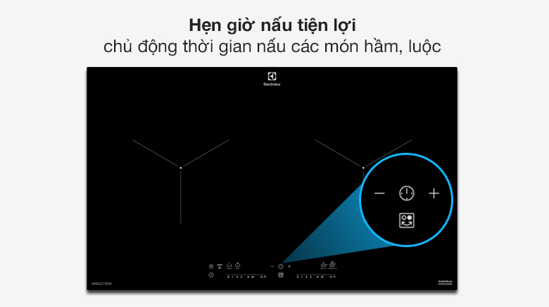 Hẹn giờ - Bếp từ đôi Electrolux EHI7280BB