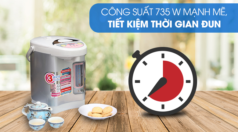 Bình thủy điện Sunhouse SH 1535 3.5 lít - Công suất