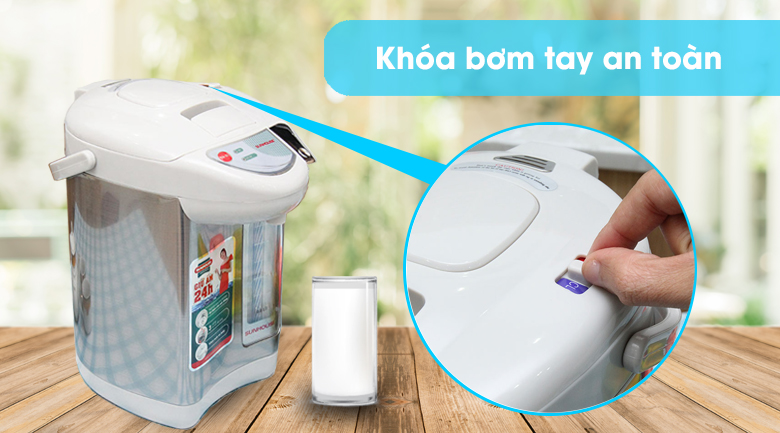 Bình thủy điện Sunhouse SHD1533 3.3 lít - Khóa bơm tay an toàn