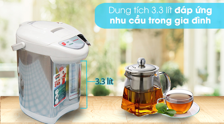 Bình thủy điện Sunhouse SHD1533 3.3 lít - Dung tích