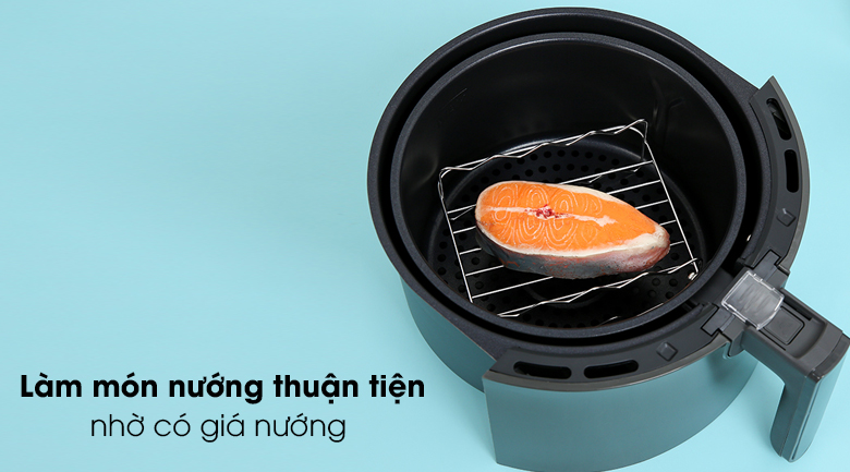 Nồi chiên không dầu Electrolux E6AF1-220K 3 lít - Làm món nướng thuận tiện với giá nướng tặng kèm