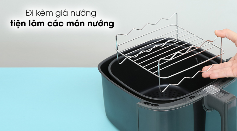 Nồi chiên không dầu Electrolux E6AF1-520K 5 lít - Đi kèm giá nướng, làm các món nướng dễ dàng hơn