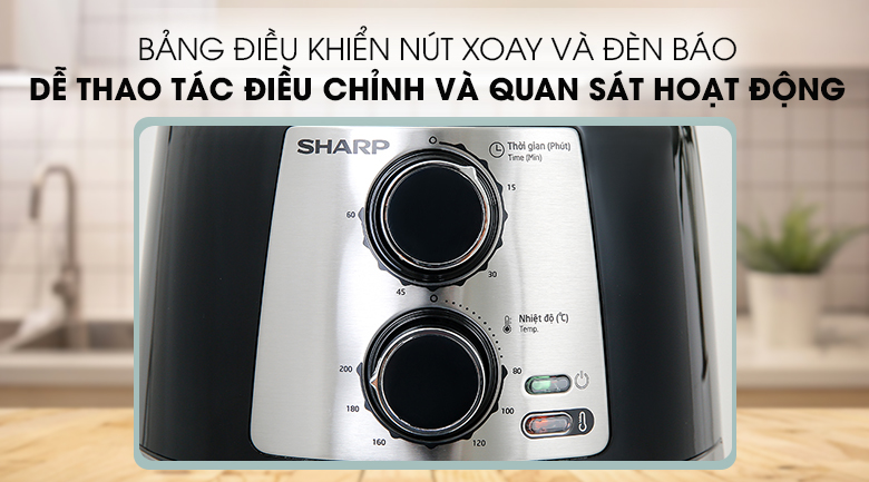 Bảng điều khiển nút xoay Nồi chiên không dầu Sharp KF-AF42MV-ST 4.2 lít