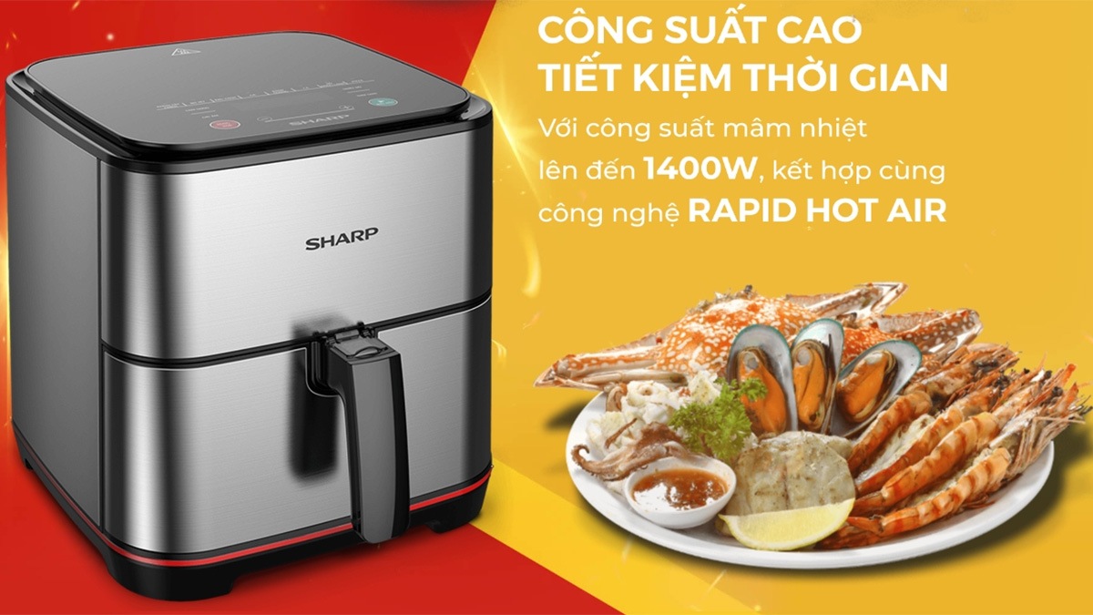 Sharp KF-AF50EV-ST hoạt động với công suất 1400W