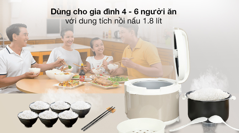 1.8 lít - Nồi cơm nắp gài 1.8 lít Electrolux E4RC1-350B
