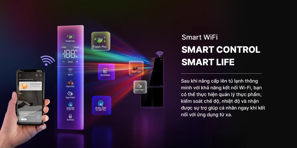 Kiểm soát tủ từ xa dễ dàng nhờ kết nối wifi