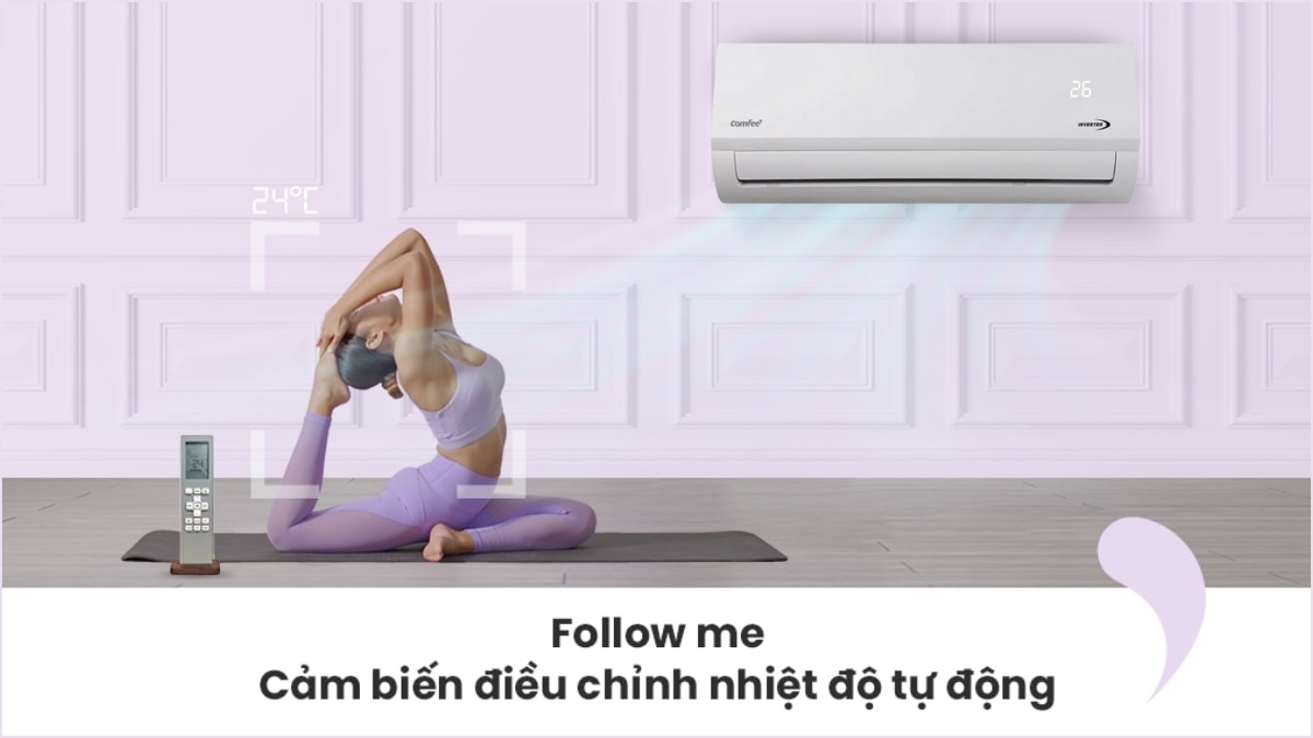 Cảm biến Follow Me giúp duy trì nhiệt độ ở mức phòng phù hợp