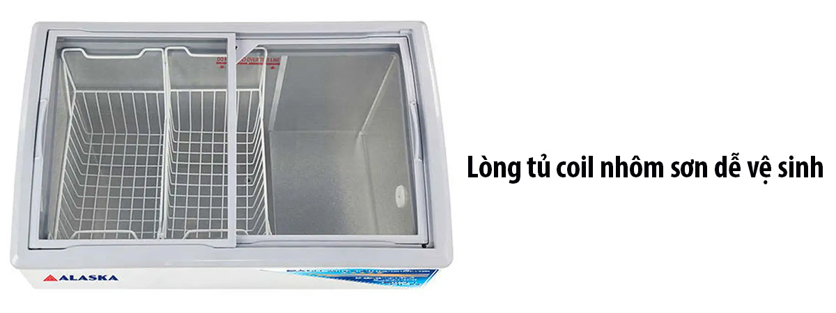 Lòng tủ coil nhôm sơn cao cấp, dễ vệ sinh