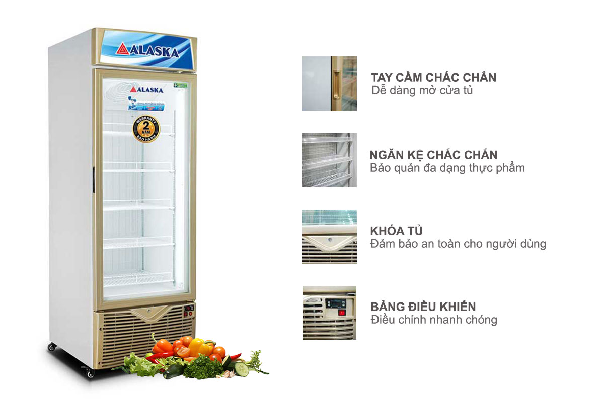 Tủ đông dạng đứng mặt kính Alaska IF-350G