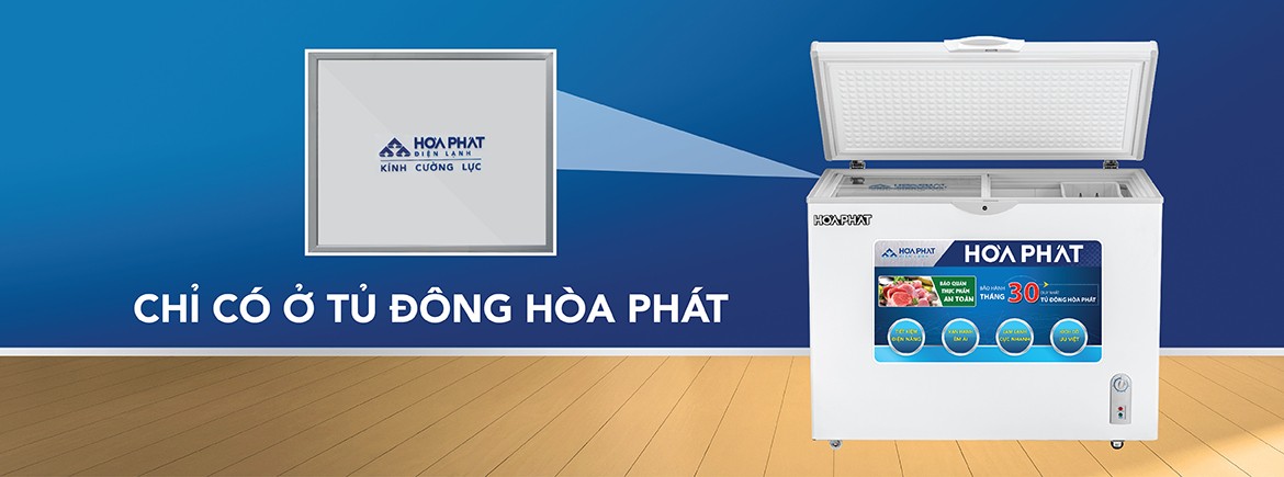 Kính cường lực chỉ có ở Tủ đông Hòa Phát