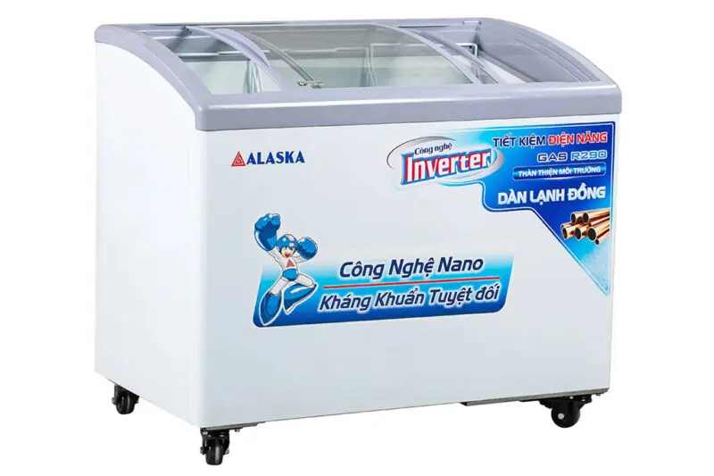 Tủ đông Alaska KC 210C kính lùa cong dung tích 210 lít chính hãng