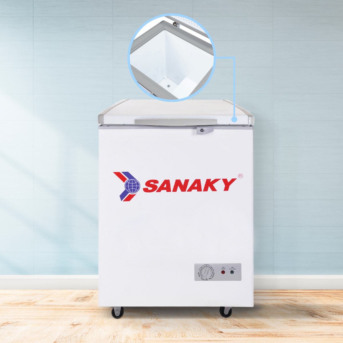 Tủ Đông Sanaky 100 Lít VH-150HY2 có lòng côi tủ phẳng