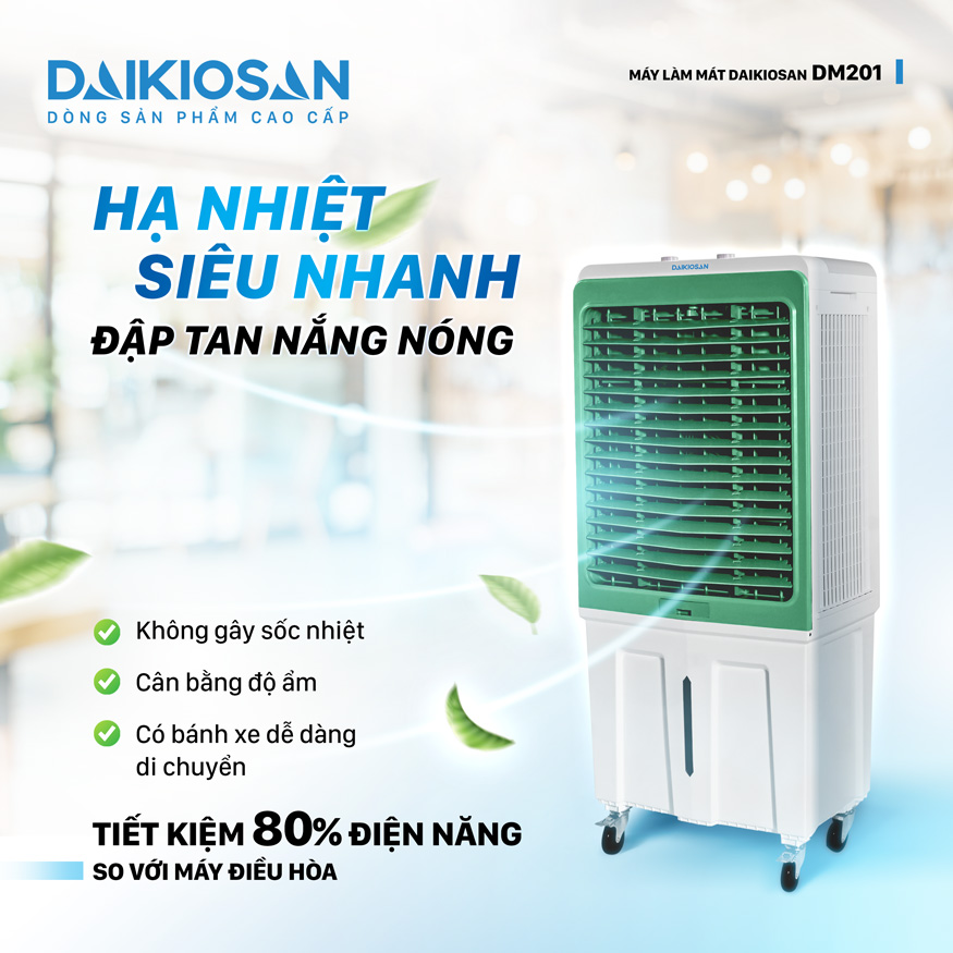 Quạt điều hòa không khí Daikiosan DM201 làm mát siêu nhanh