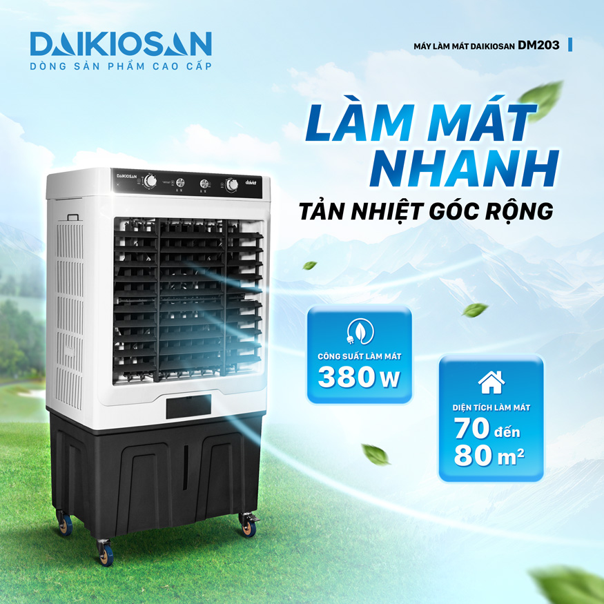 Quạt điều hòa Daikiosan DM203 tản nhiệt góc rộng