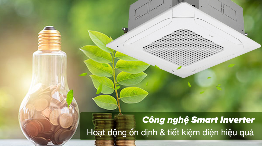 Máy lạnh âm trần LG Inverter 5 HP ZTNQ48LMLA0 (3 Pha) - Công nghệ Smart Inverter giúp máy hoạt động ổn định, tiết kiệm điện hiệu quả