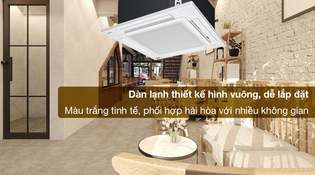 Máy lạnh âm trần Panasonic 2.5 HP S-2430PU3H/U-24PR1H5 - Dàn lạnh thiết kế hình vuông, dễ lắp đặt, màu trắng phối hợp hài hòa với các nội thất khác