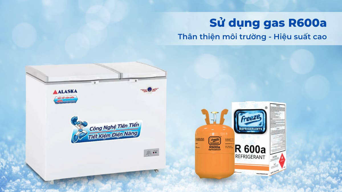 Gas R600a thân thiện với môi trường, hỗ trợ tiết kiệm điện năng